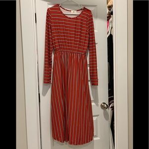 Rust midi dress
